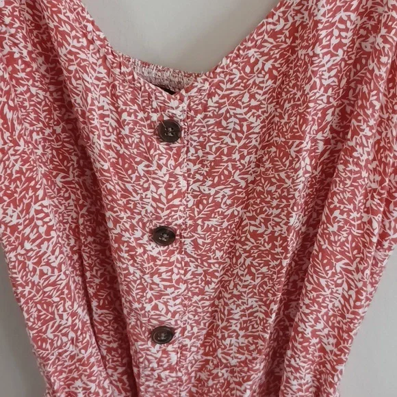 Papillon Blanc Orange and White Sleeveless Midi Dress - Picture 3 of 4